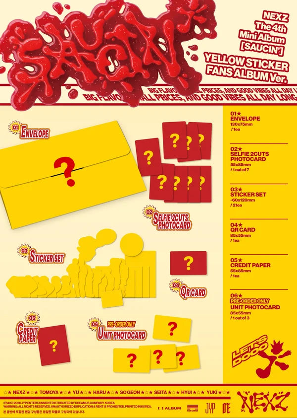 NEXZ 4TH MINI ALBUM - SAUCIN' (STICKER FANS ALBUM VER.)