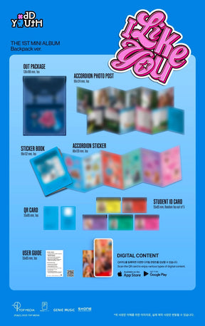 ODD YOUTH 1ST MINI ALBUM - I LIKE YOU (BACKPACK VER.)