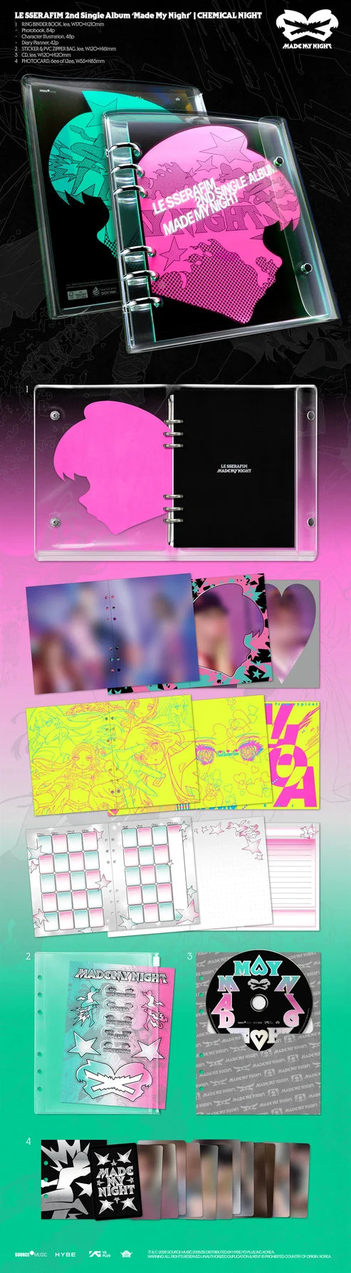 LE SSERAFIM - 2ND SINGLE ALBUM [MADE MY NIGHT] CHEMICAL NIGHT