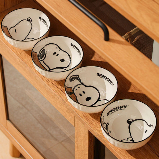 PEANUT SNOOPY Authentic Ceramic Bowl 4in1 Set
