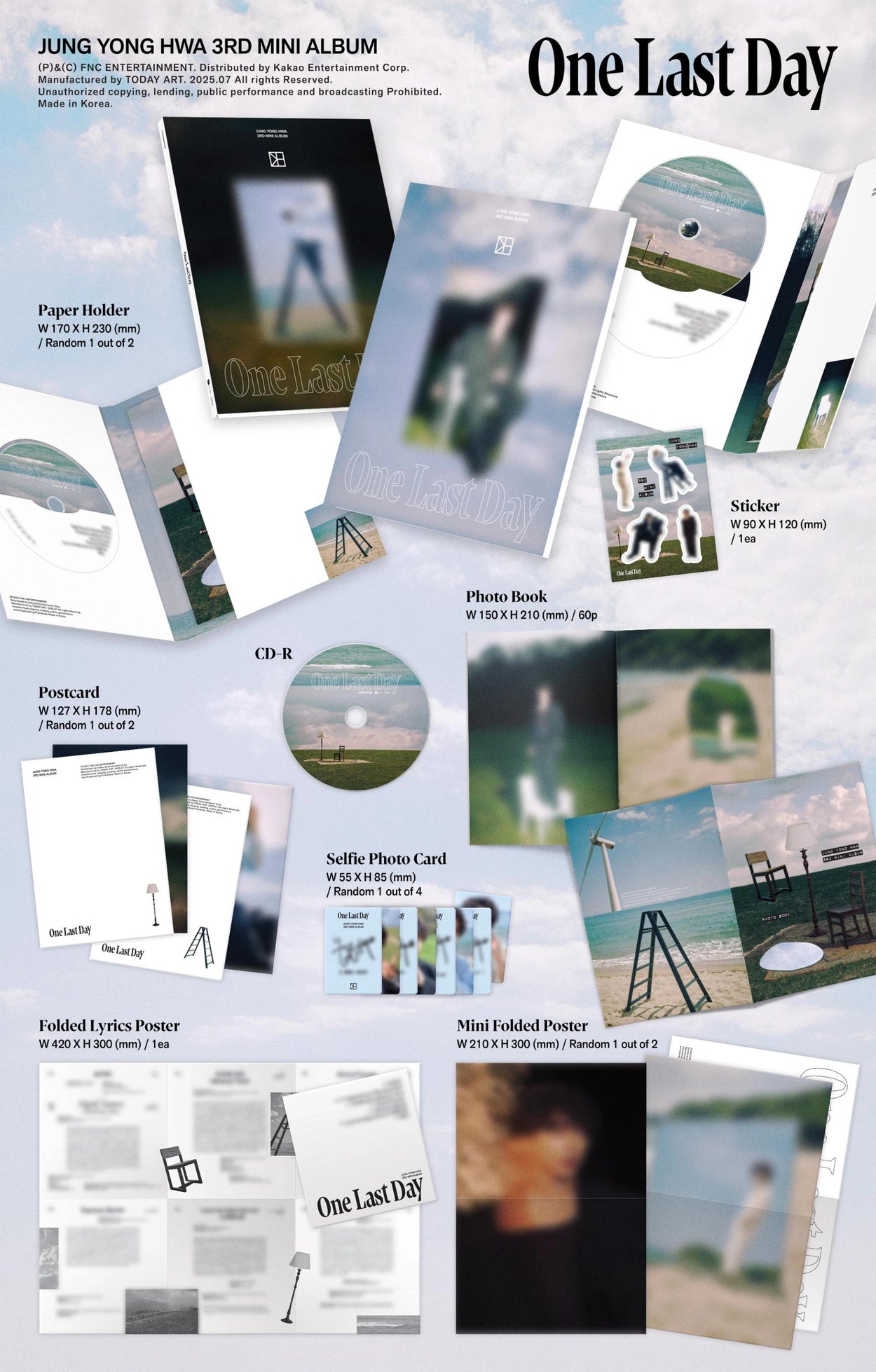 JUNG YONG HWA 3RD MINI ALBUM - ONE LAST DAY (PHOTOBOOK VER.)