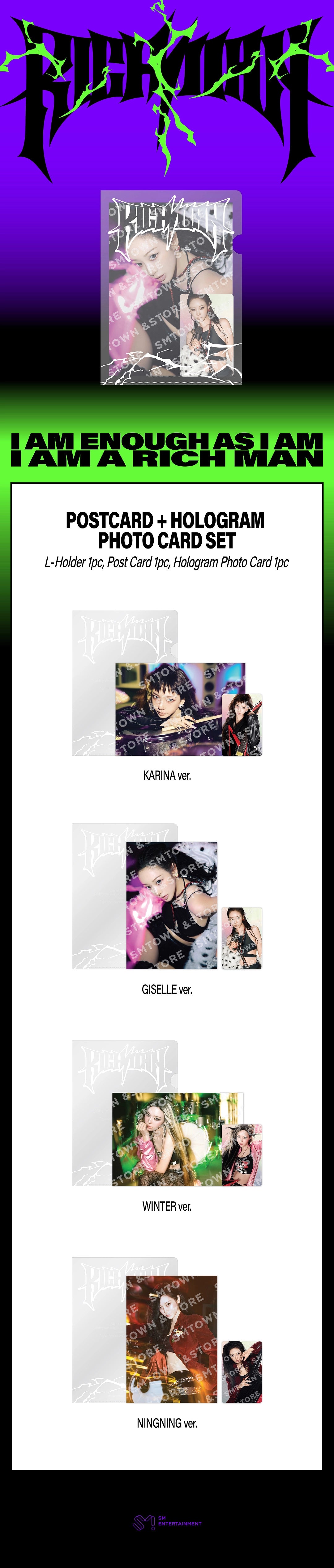 AESPA - 2025 AESPA WEEK [RICH MAN] POSTCARD + HOLOGRAM PHOTO CARD SET