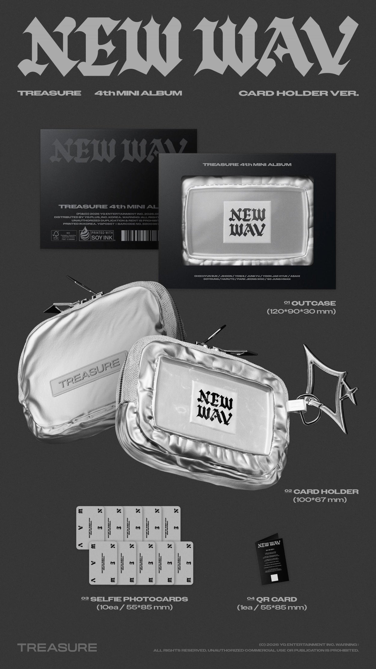 TREASURE 4TH MINI ALBUM - NEW WAV (CARD HOLDER VER.) (LIMITED EDITION)