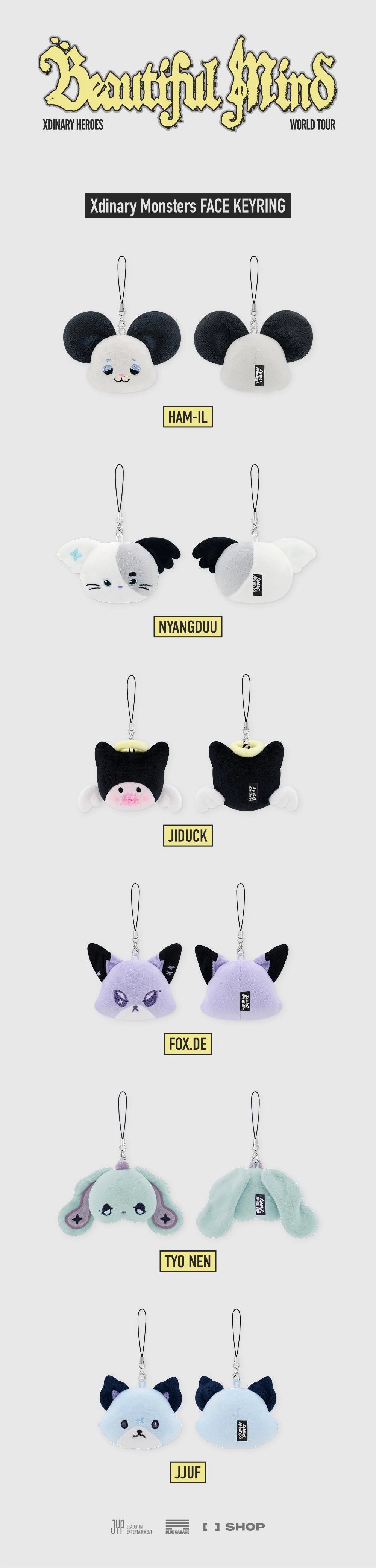 XDINARY HEROES - XDINARY MONSTERS FACE KEYRING - BEAUTIFUL MIND