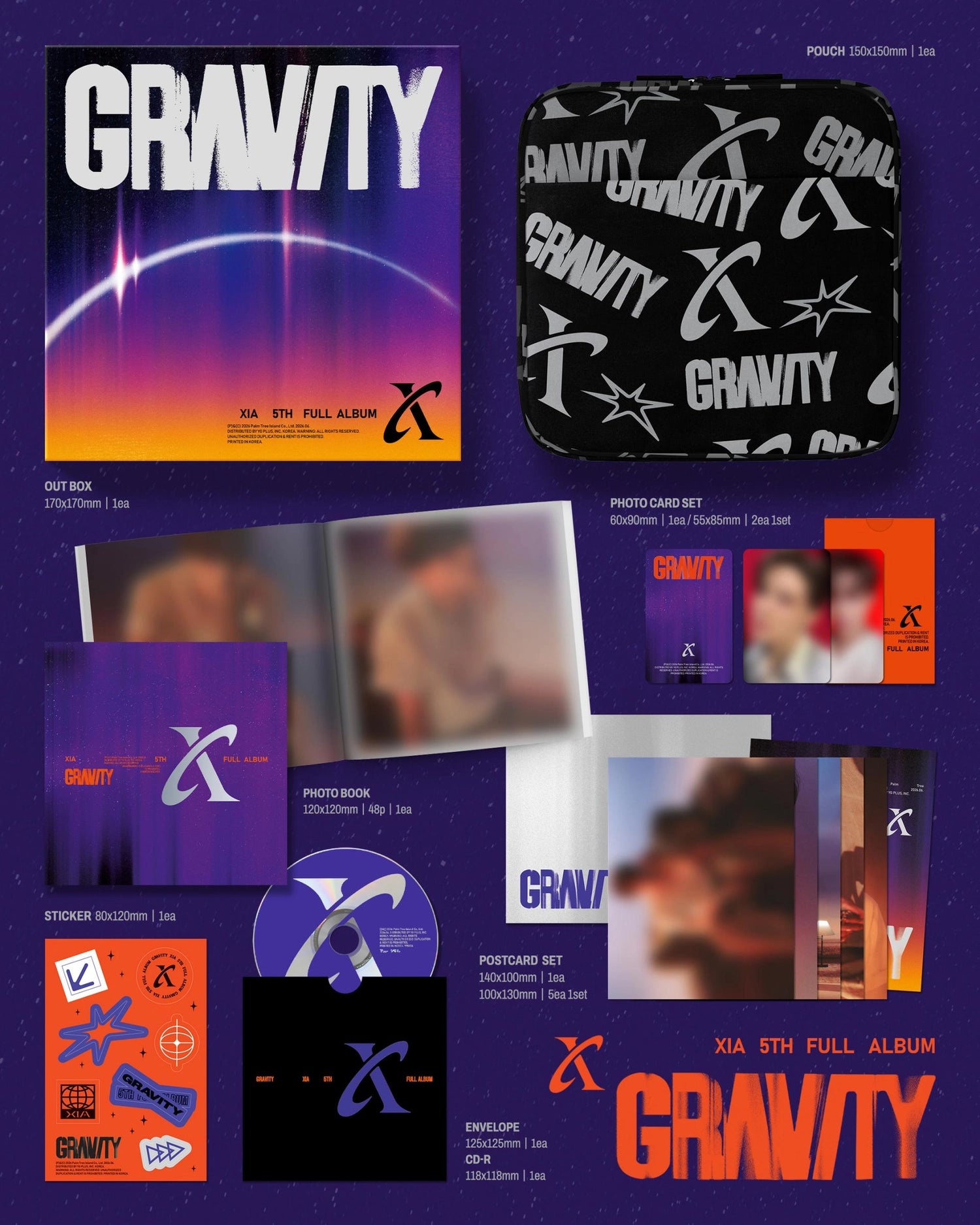 XIA 5TH FULL ALBUM - GRAVITY (SOLAR VER.) (LIMITED EDITION)