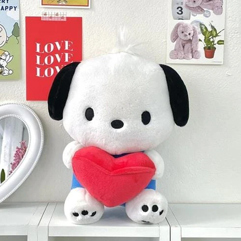SANRIO© Pochacco Plush with Heart (Korea Version)