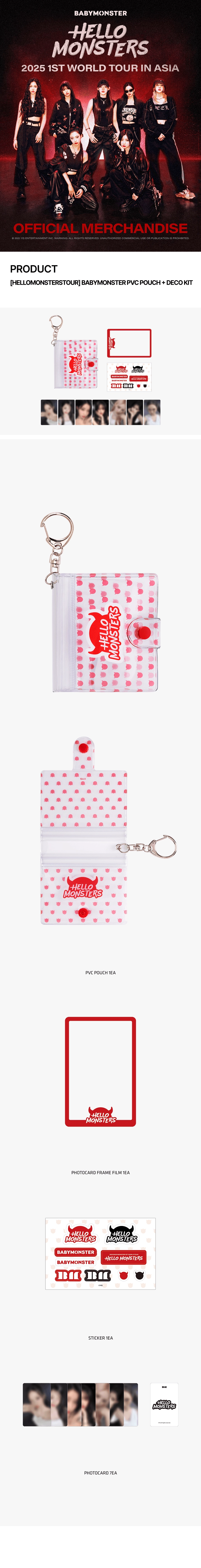 BABYMONSTER - HELLO MONSTERS TOUR PVC POUCH + DECO KIT OFFICIAL MD
