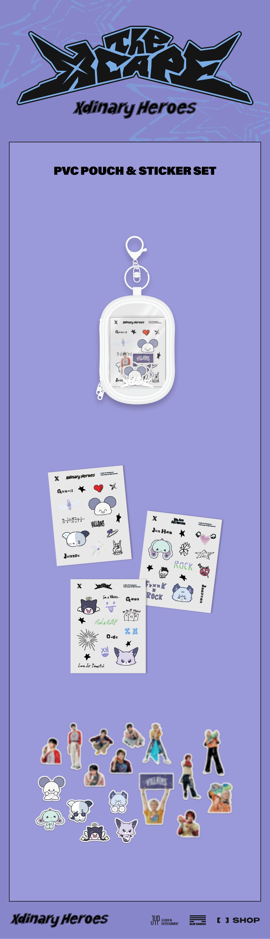 XDINARY HEROES - PVC POUCH & STICKER SET - THE XCAPE