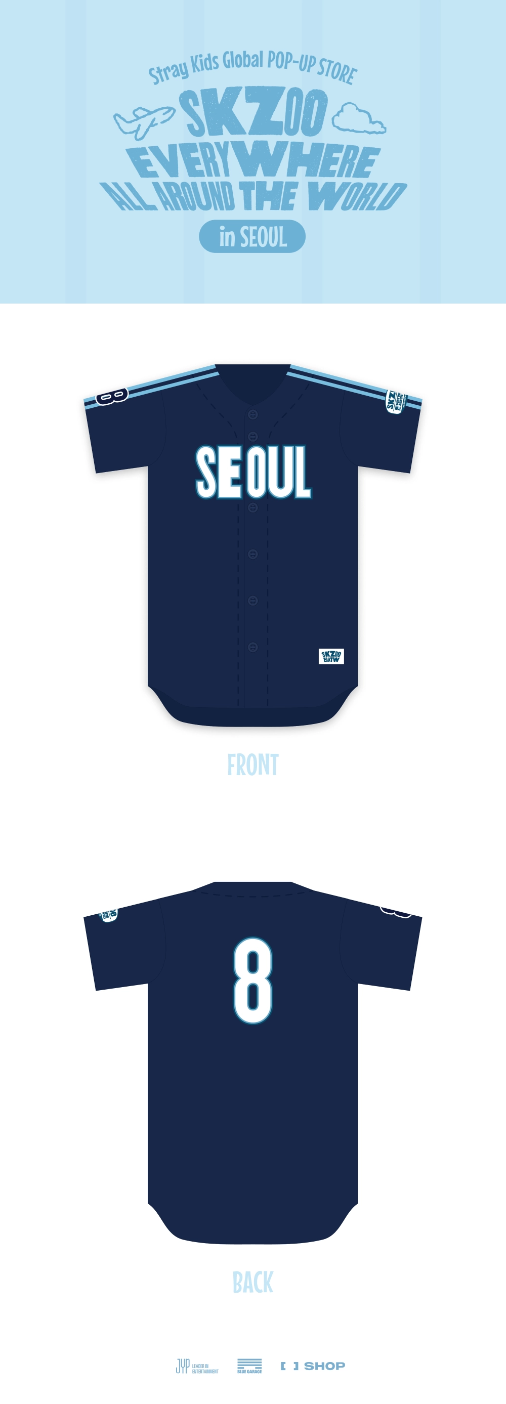 STRAY KIDS - BASEBALL JERSEY SEOUL Ver. - SKZOO EVERYWHERE ALL AROUND THE WORLD