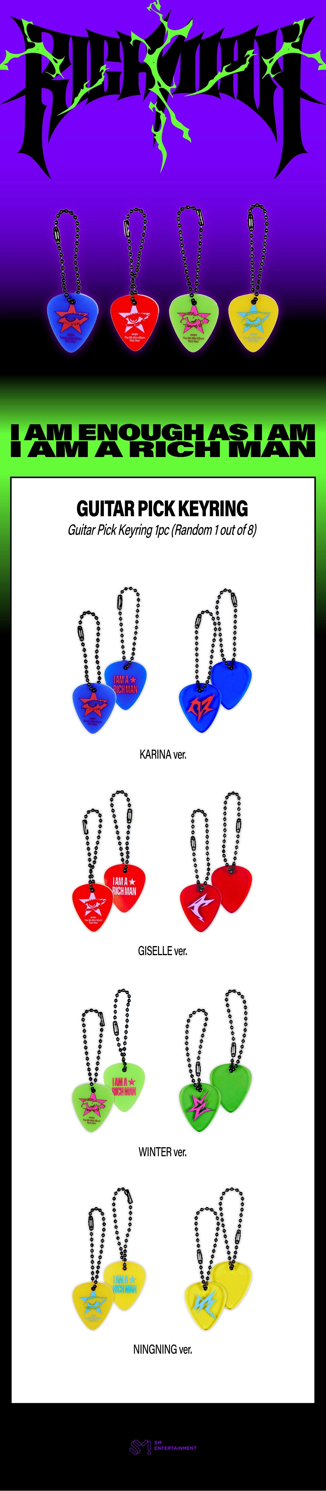 AESPA - 2025 AESPA WEEK [RICH MAN] RANDOM GUITAR PICK KEYRING