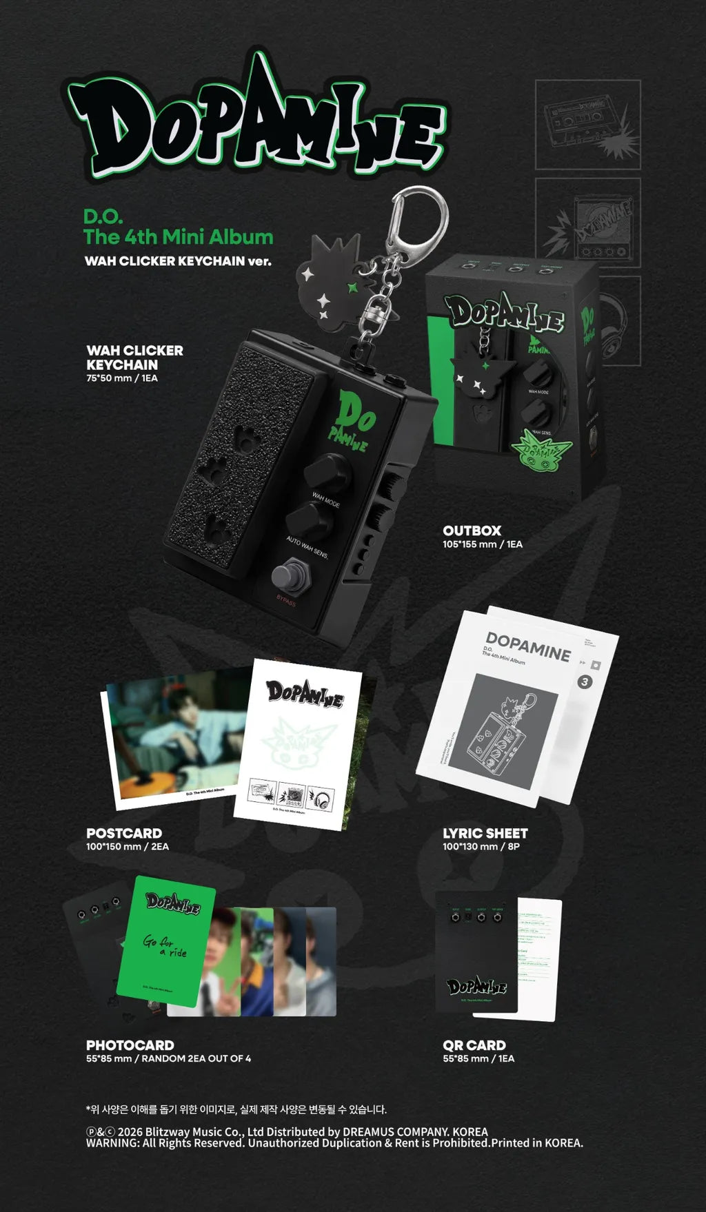 D.O. - 4TH MINI ALBUM [DOPAMINE] (WAH CLICKER KEYCHAIN VER.)