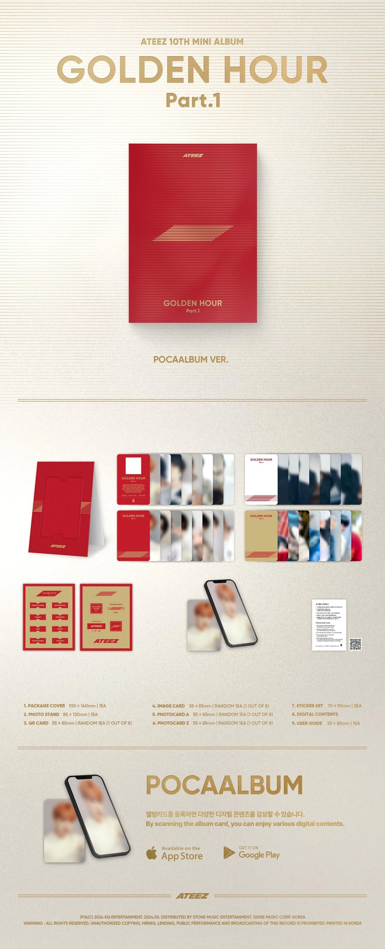 ATEEZ 10TH MINI ALBUM - GOLDEN HOUR : PART 1 (POCA ALBUM)