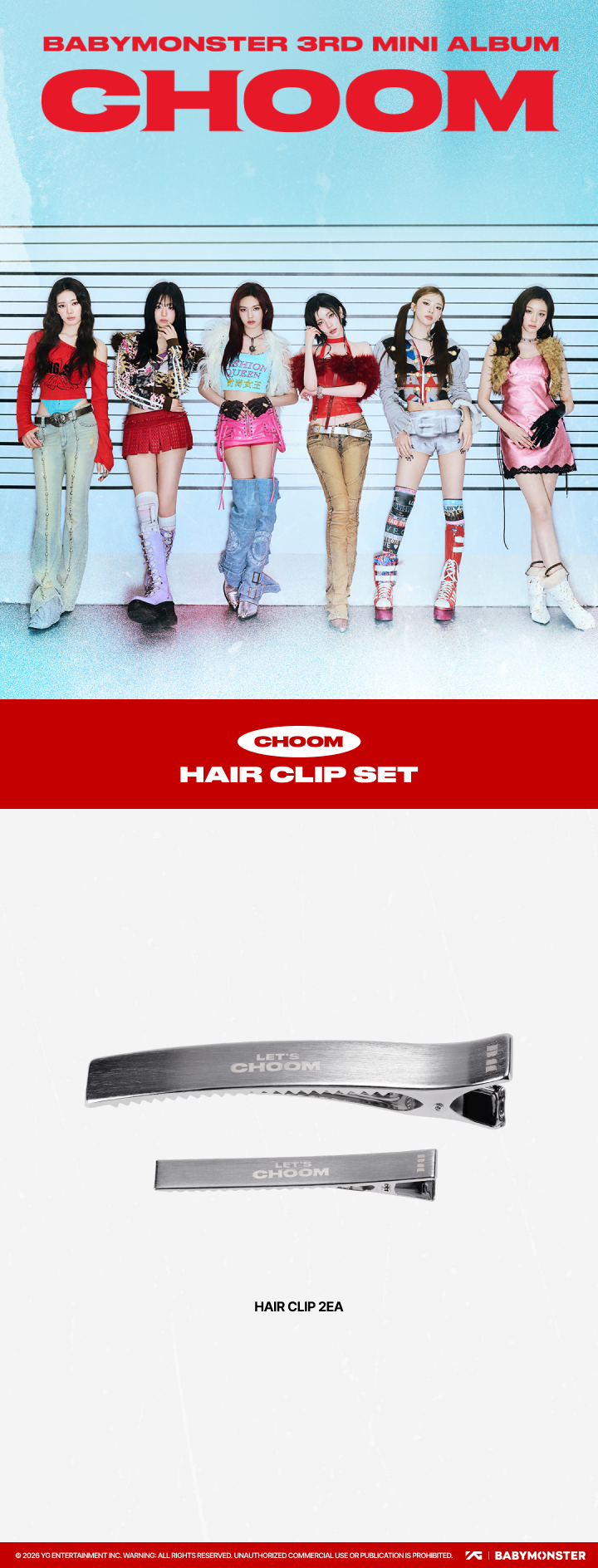 BABYMONSTER - [CHOOM] BABYMONSTER HAIR CLIP SET OFFICIAL MD