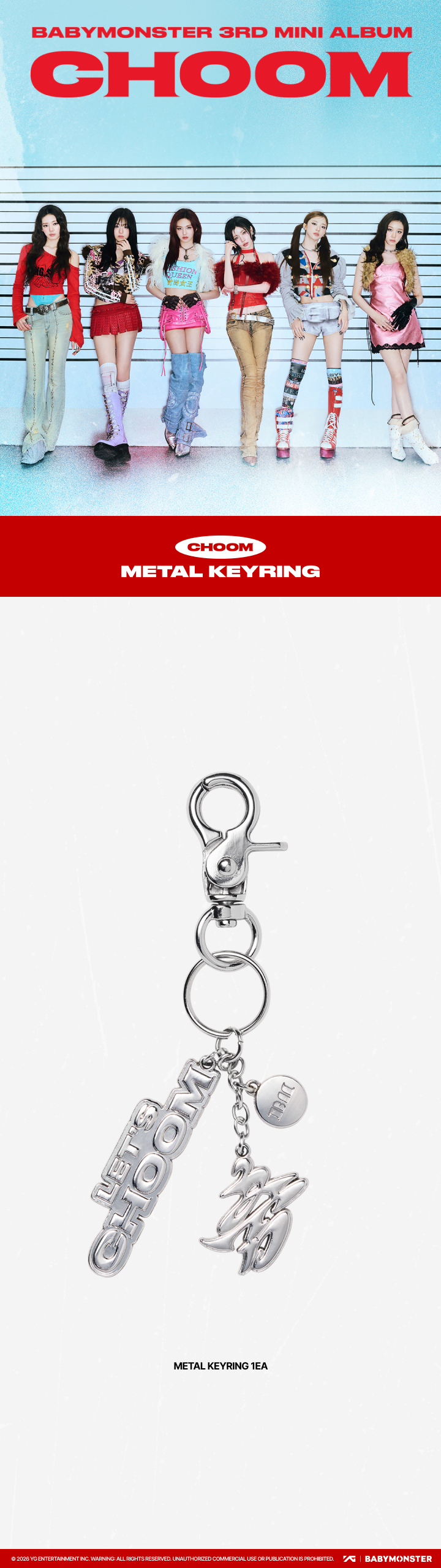 BABYMONSTER - [CHOOM] BABYMONSTER METAL KEYRING OFFICIAL MD