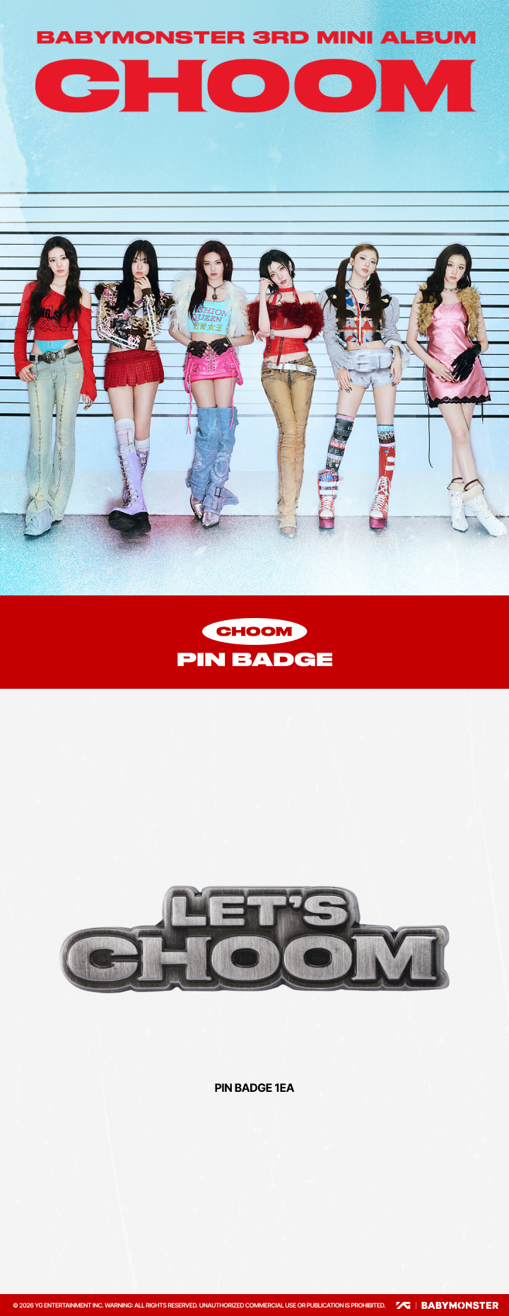 BABYMONSTER - [CHOOM] BABYMONSTER PIN BADGE OFFICIAL MD