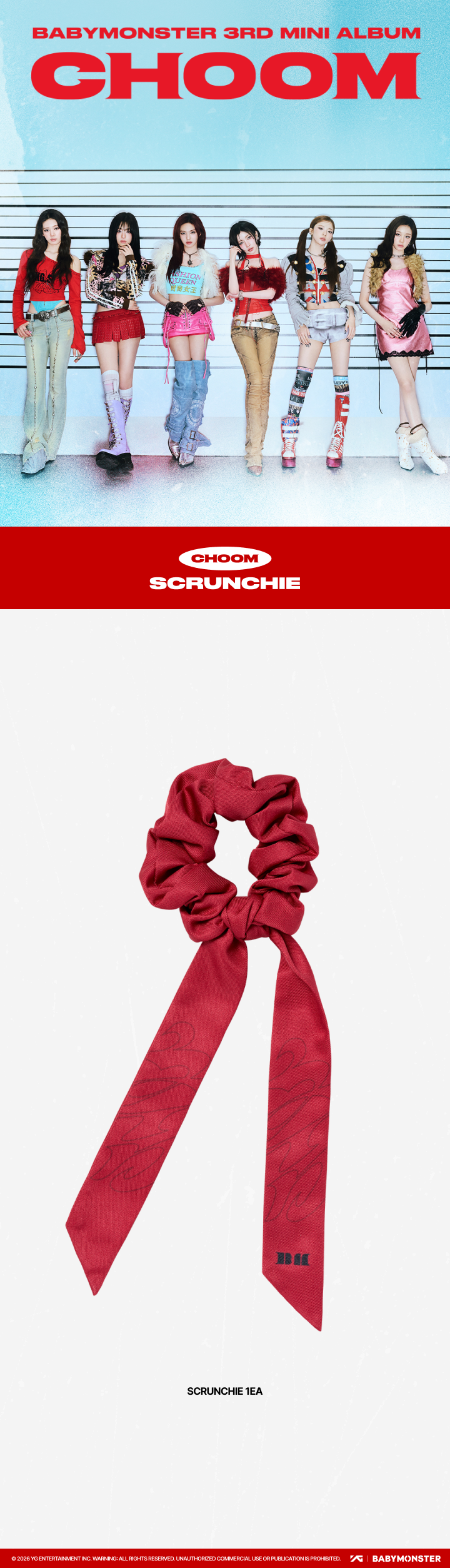 BABYMONSTER - [CHOOM] BABYMONSTER SCRUNCHIE OFFICIAL MD