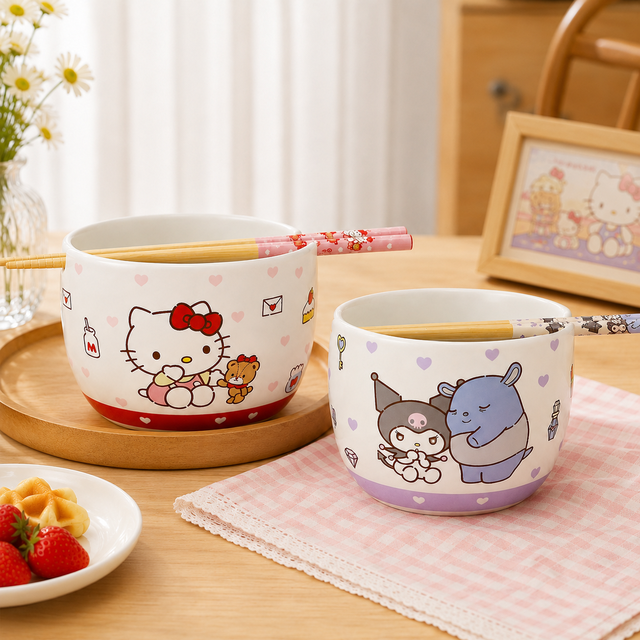 SANRIO© Ceramic Bowl and Chopsticks Set (Japan Edition)
