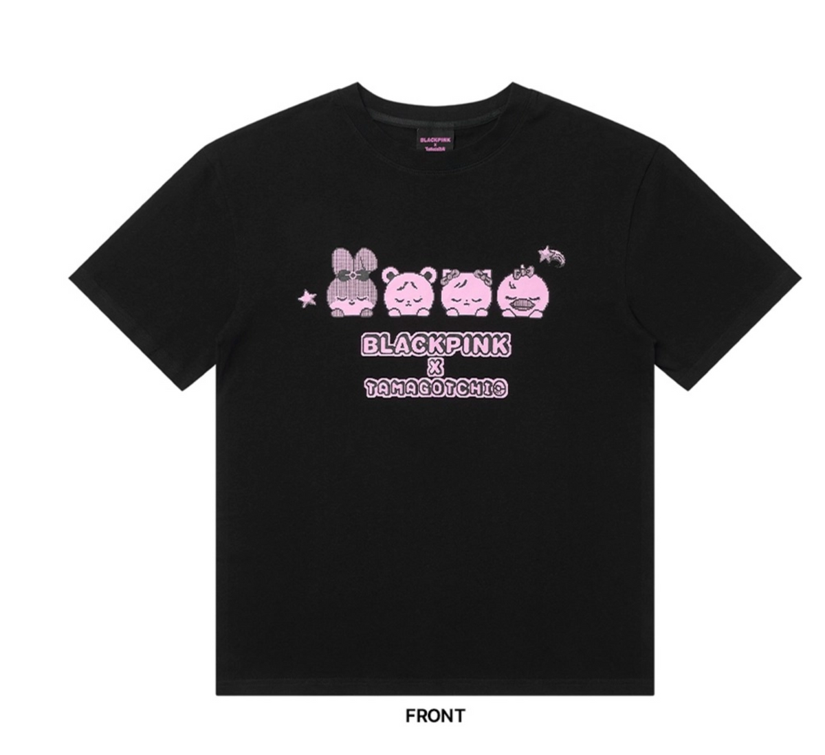 BLACKPINK X TAMAGOTCHI [TAMAGOTCHI] OFFICIAL MD BLACKPINK PINK GALAXY T-SHIRT_BLACK