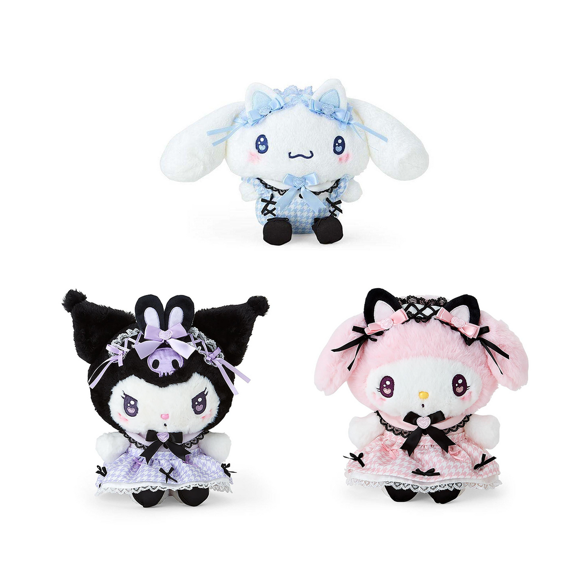 SANRIO© Plush with Plaid Black Bow (Japan Limited Edition)