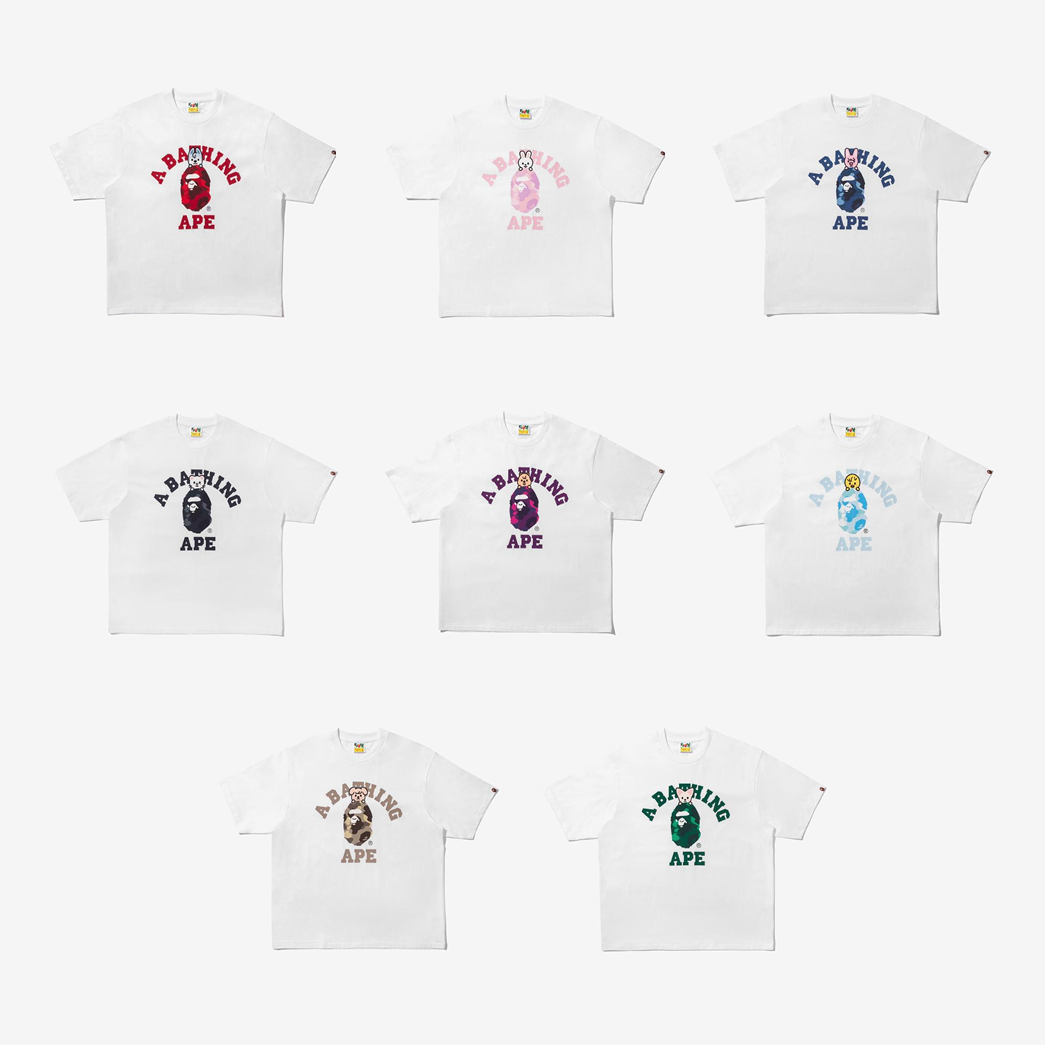 BAPE X STRAY KIDS COLLEGE TEE M