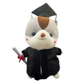 Squirrel Graduation Plush with Nut Grey 18"