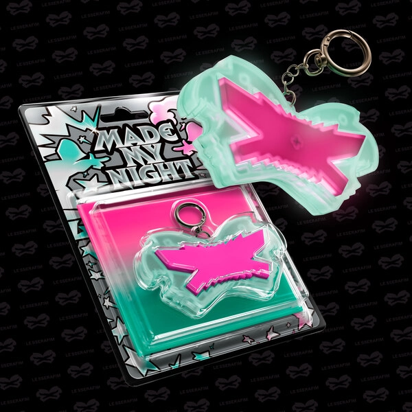 LE SSERAFIM - 2ND SINGLE ALBUM [MADE MY NIGHT] GLOW CLICKER KEYCHAIN