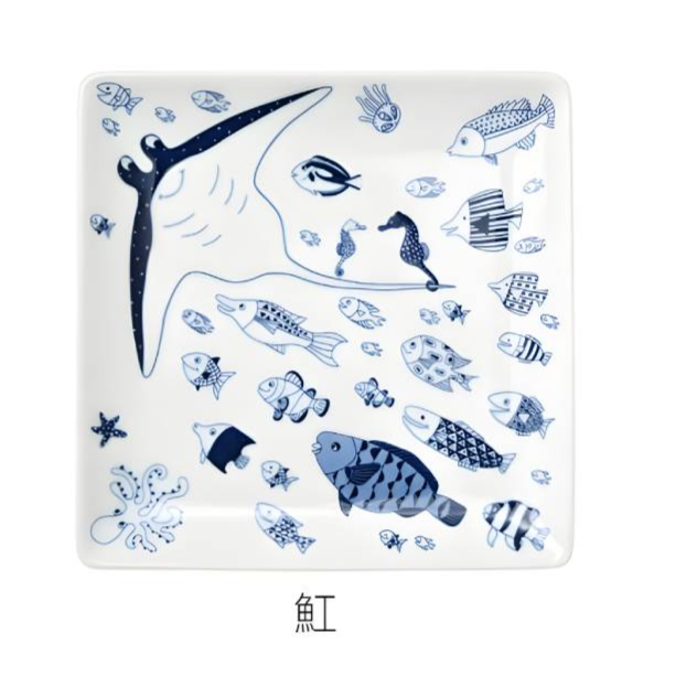 Fish Square Plate 17cm (Japan Edition)