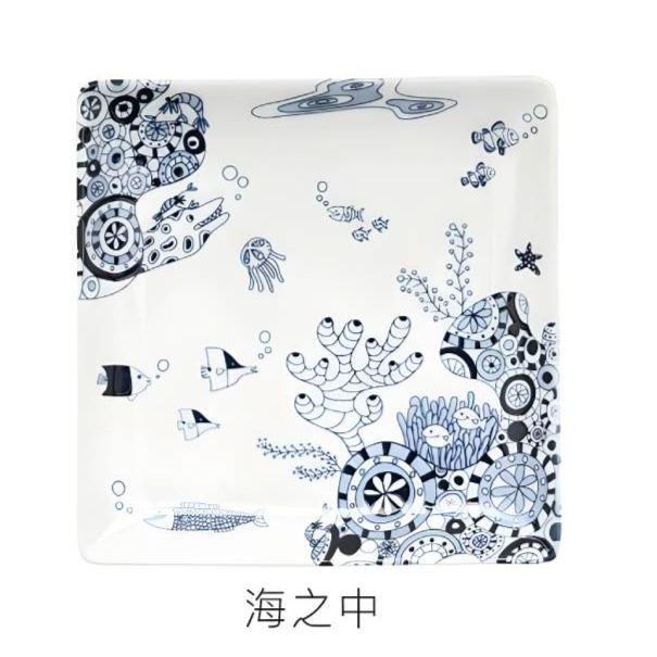 Fish Square Plate 17cm (Japan Edition)