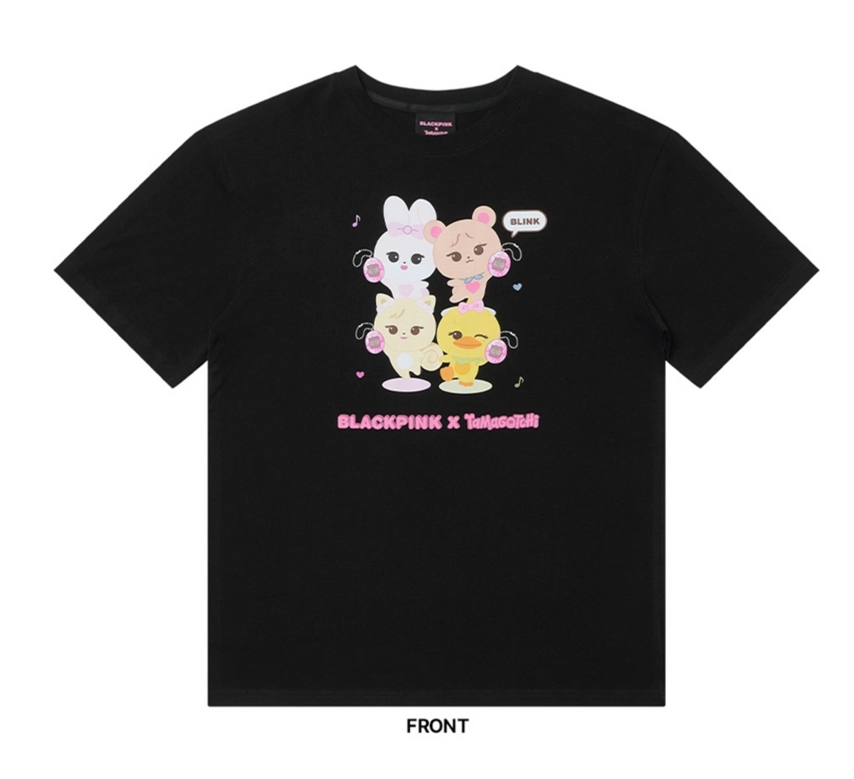 BLACKPINK X TAMAGOTCHI [TAMAGOTCHI] OFFICIAL MD BLACKPINK BASIC T-SHIRT_BLACK