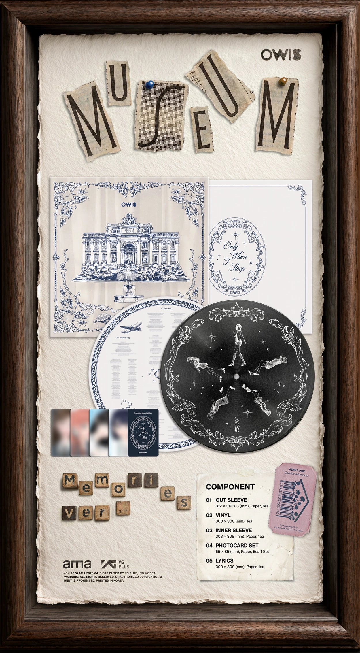 OWIS THE 1ST MINI ALBUM - MUSEUM (MEMORIES VER.) (LP)