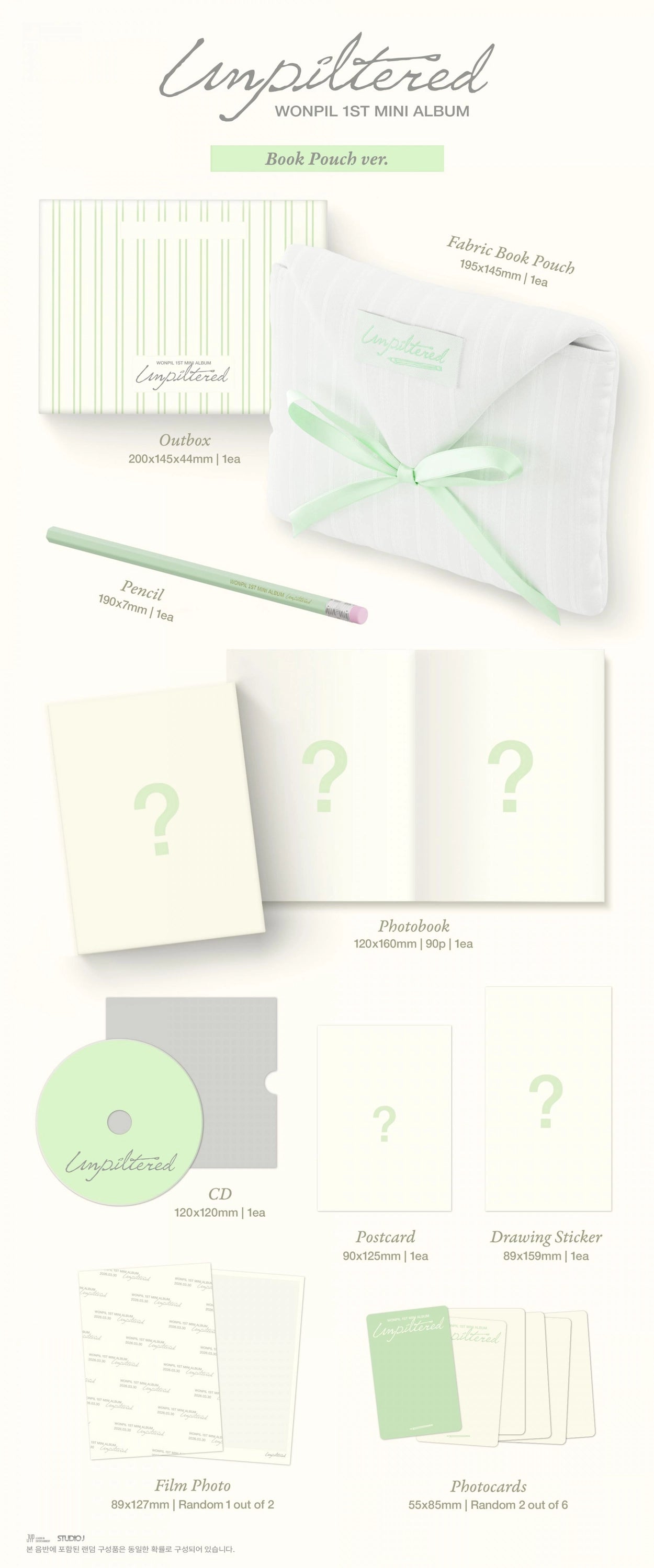 WONPIL (DAY6) 1ST MINI ALBUM - UNPILTERED (BOOK POUCH VER.)