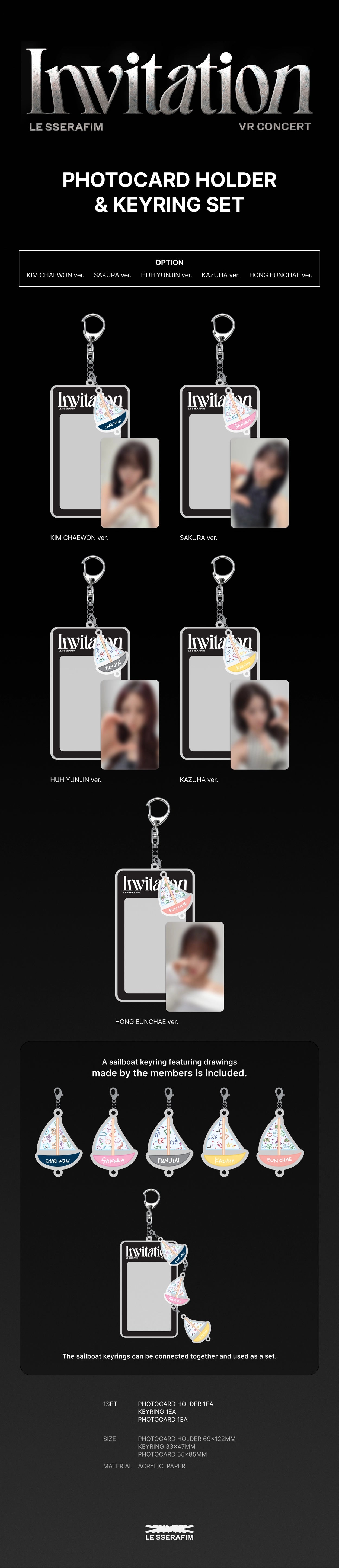 LE SSERAFIM - [[INVITATION] VR CONCERT] PHOTOCARD HOLDER & KEYRING SET