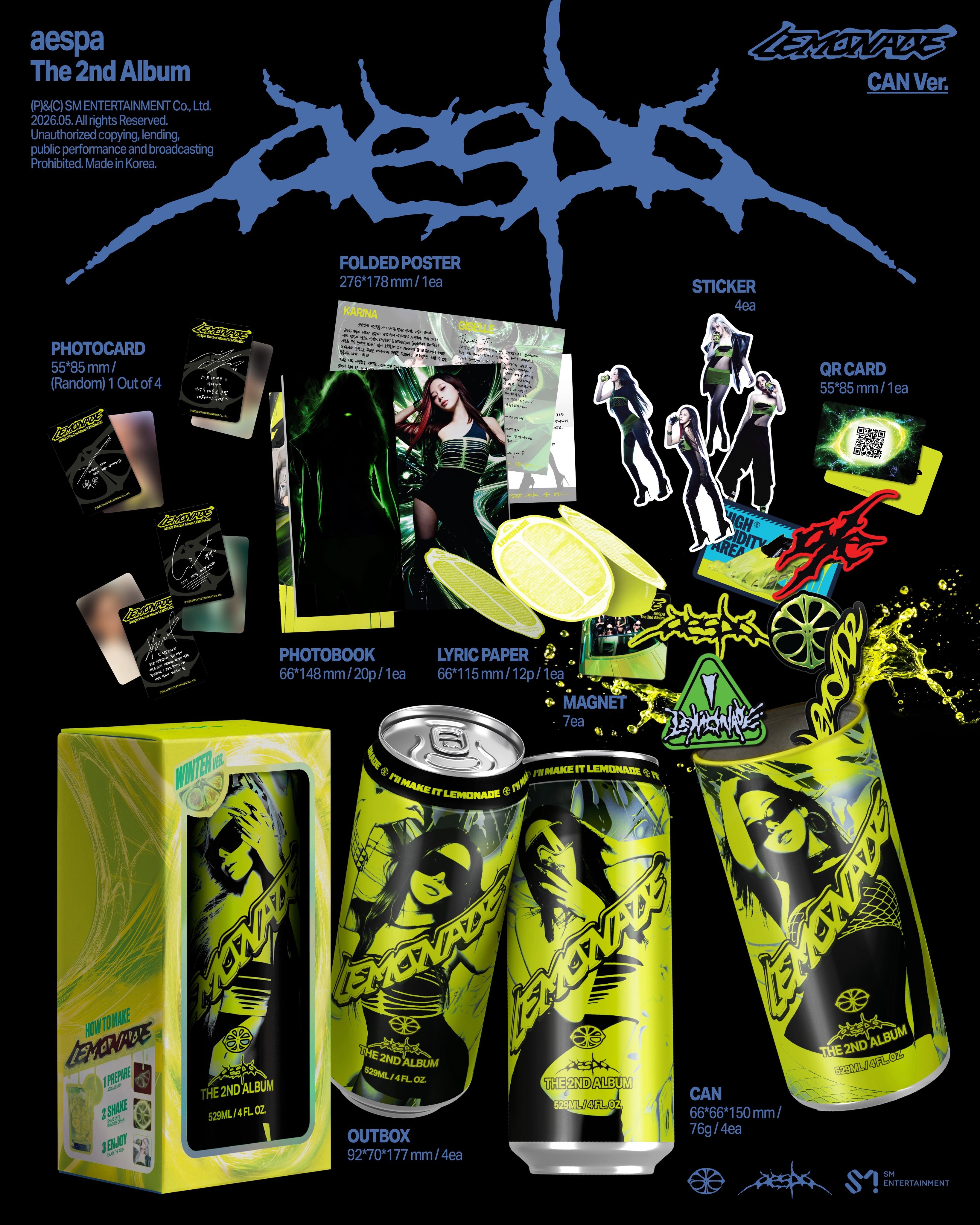 AESPA 2ND ALBUM - LEMONADE (CAN VER)(SMART ALBUM)