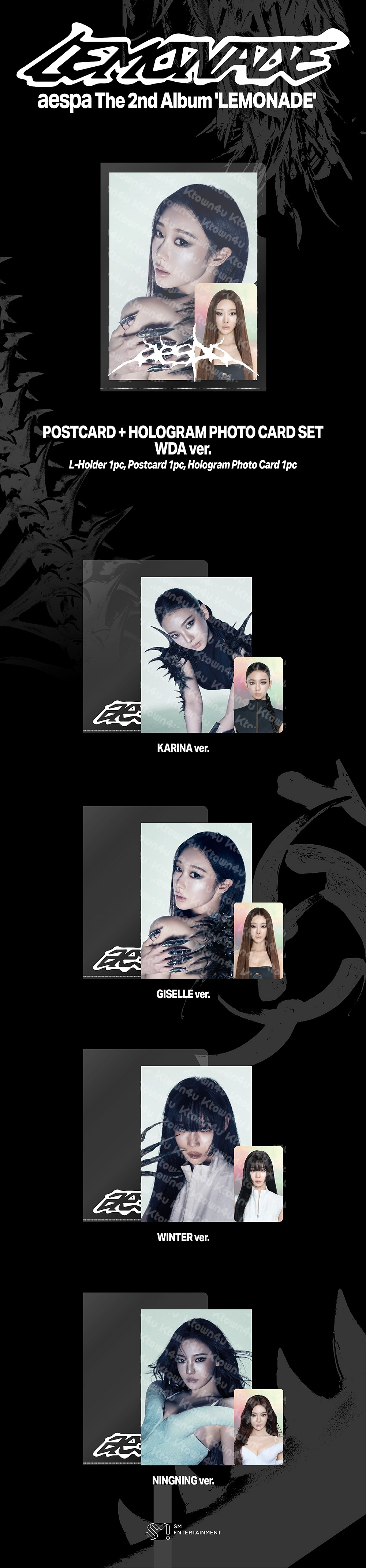 AESPA - [AESPA WEEK - MAKE IT LEMONADE MD] POSTCARD + HOLOGRAM PHOTO CARD (WDA Ver)