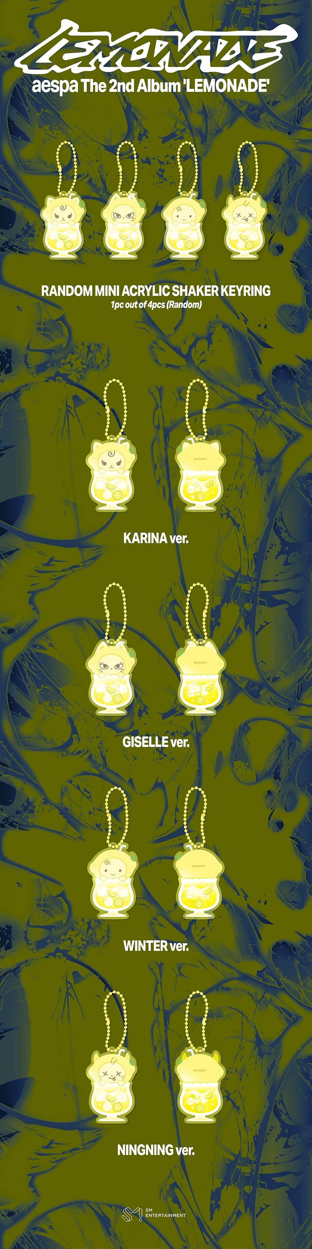 AESPA - [AESPA WEEK - MAKE IT LEMONADE MD] RANDOM MINI ACRYLIC SHAKER KEYRING