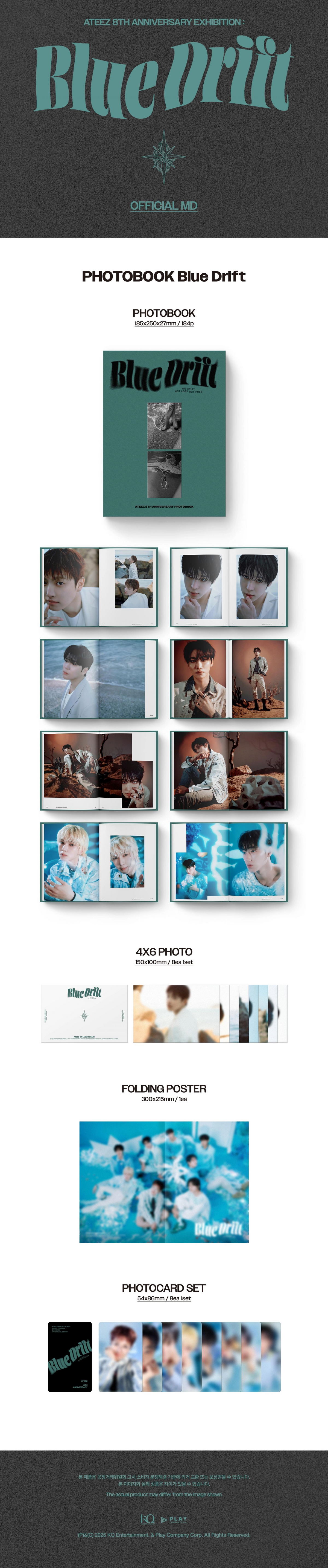 ATEEZ 8TH ANNIVERSARY EXHIBITION : BLUE DRIFT OFFICIAL MD - PHOTOBOOK