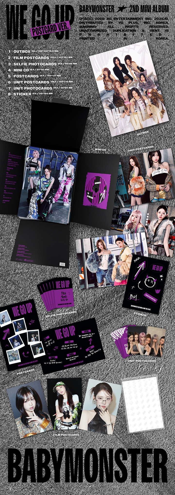 BABYMONSTER 2ND MINI ALBUM - WE GO UP (POSTCARD VER.)