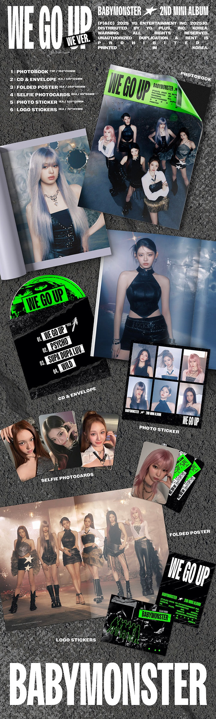 BABYMONSTER 2ND MINI ALBUM - WE GO UP (WE VER.)