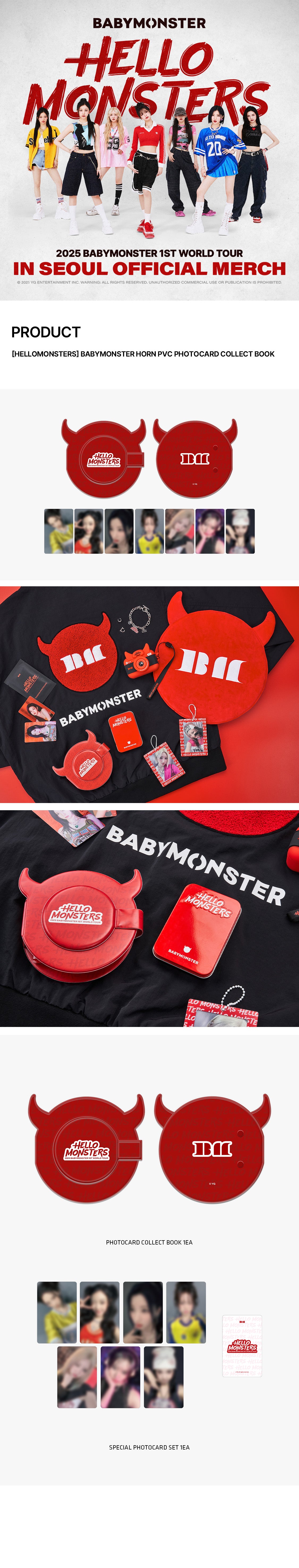BABYMONSTER - HELLO MONSTERS HORN PVC PHOTOCARD COLLECT BOOK OFFICIAL MD