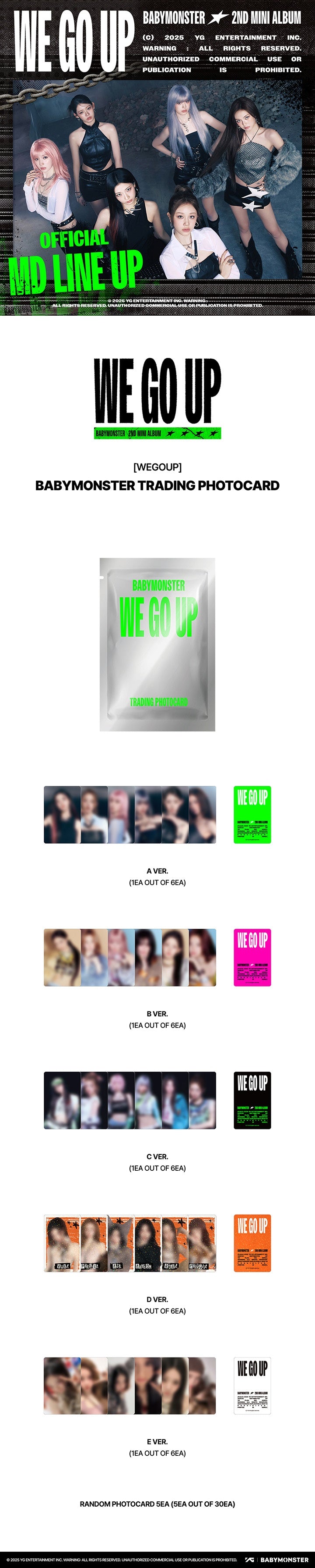 BABYMONSTER - WE GO UP RANDOM TRADING PHOTOCARD OFFICIAL MD