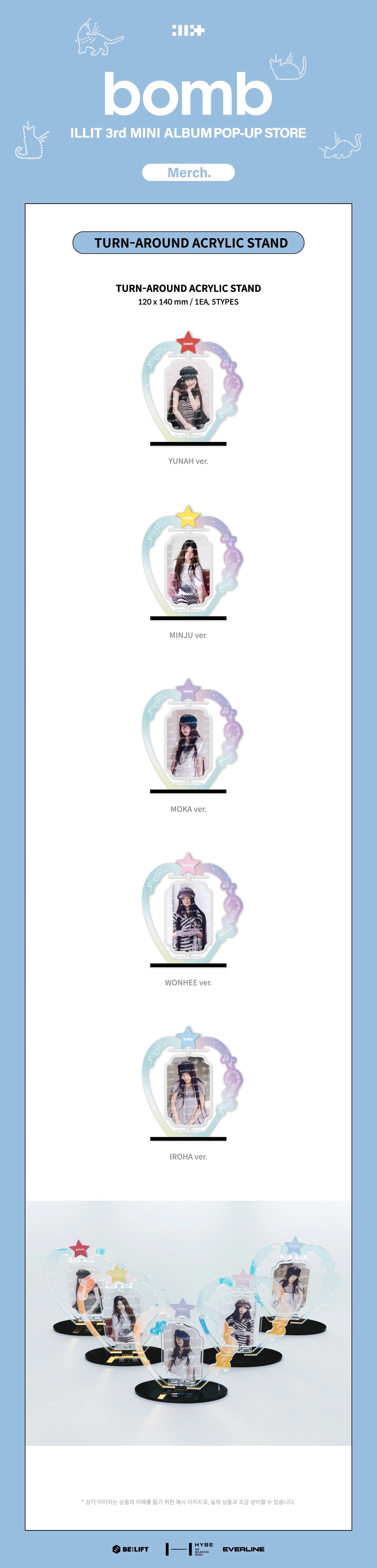 ILLIT - ILLIT 3RD MINI ALBUM 'BOMB' POP-UP STORE MERCH TURN-AROUND ACRYLIC STAND