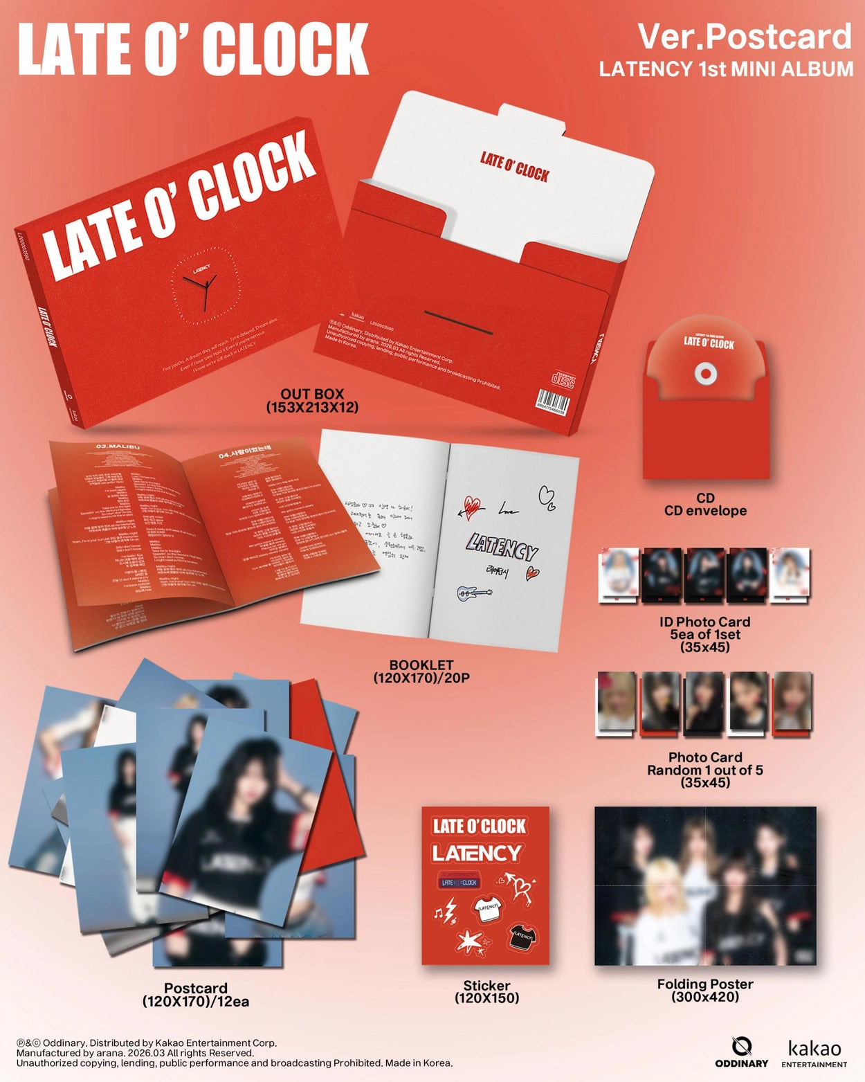 LATENCY 1ST MINI ALBUM - LATE O’ CLOCK (POSTCARD VER.)