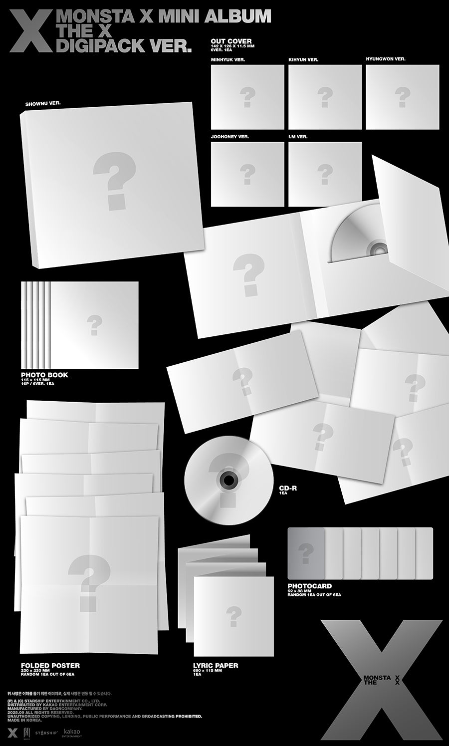 MONSTA X 13TH MINI ALBUM - THE X (DIGIPACK)