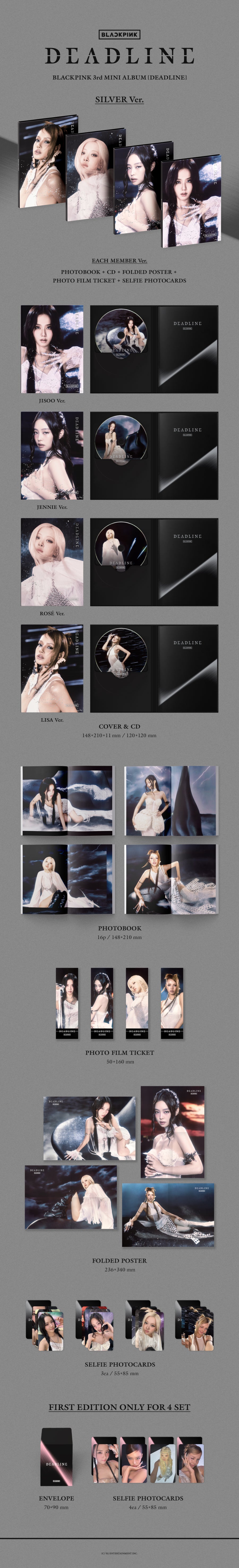 BLACKPINK 3RD MINI ALBUM - DEADLINE (SILVER VER) (MEMBER VER)