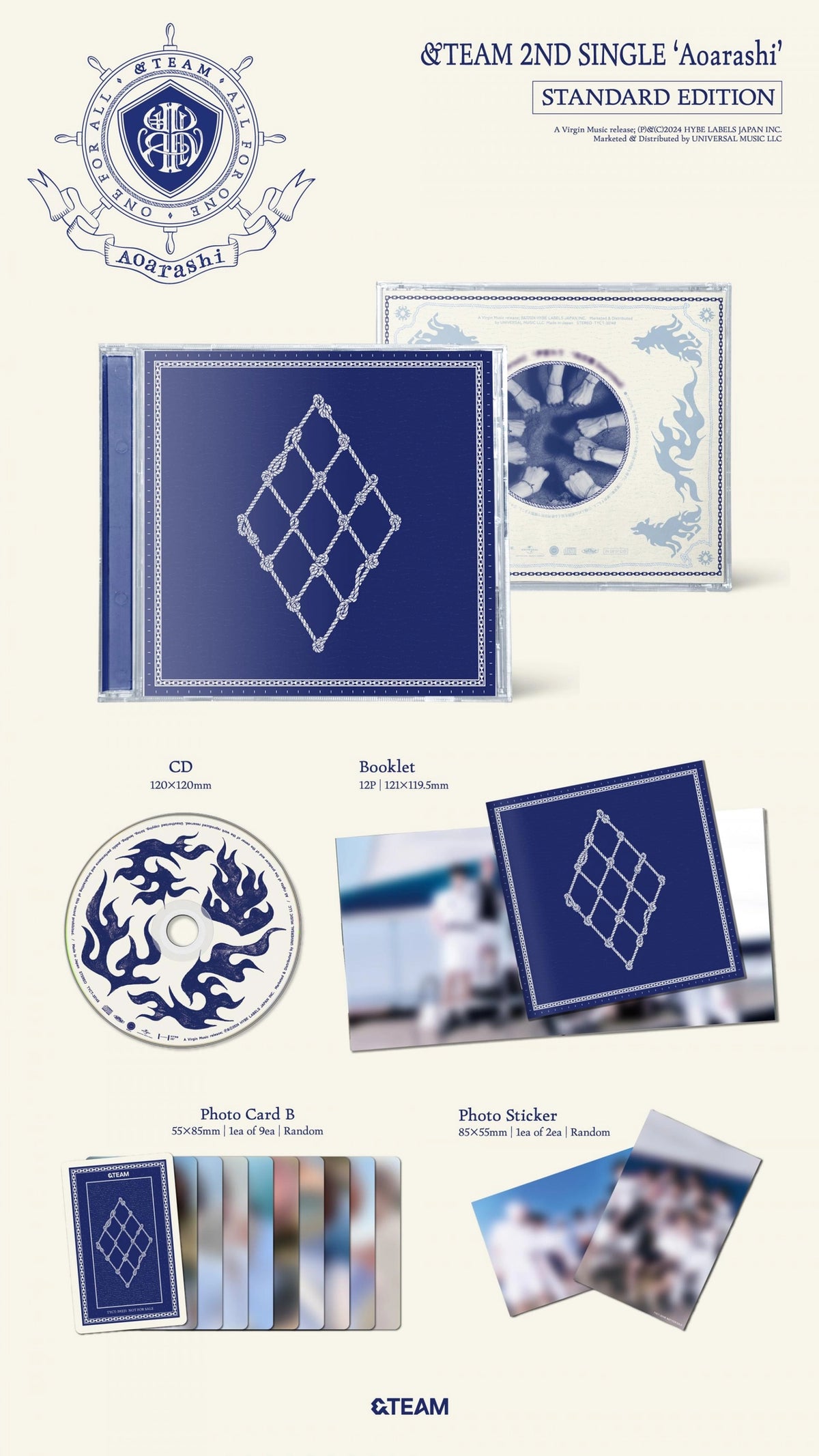 &TEAM 2ND SINGLE ALBUM - AOARASHI
