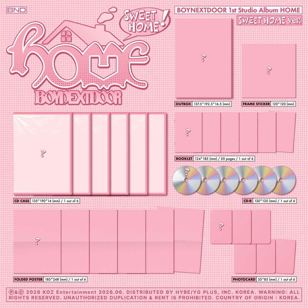 BOYNEXTDOOR 1ST STUDIO ALBUM - HOME (SWEET HOME VER.)