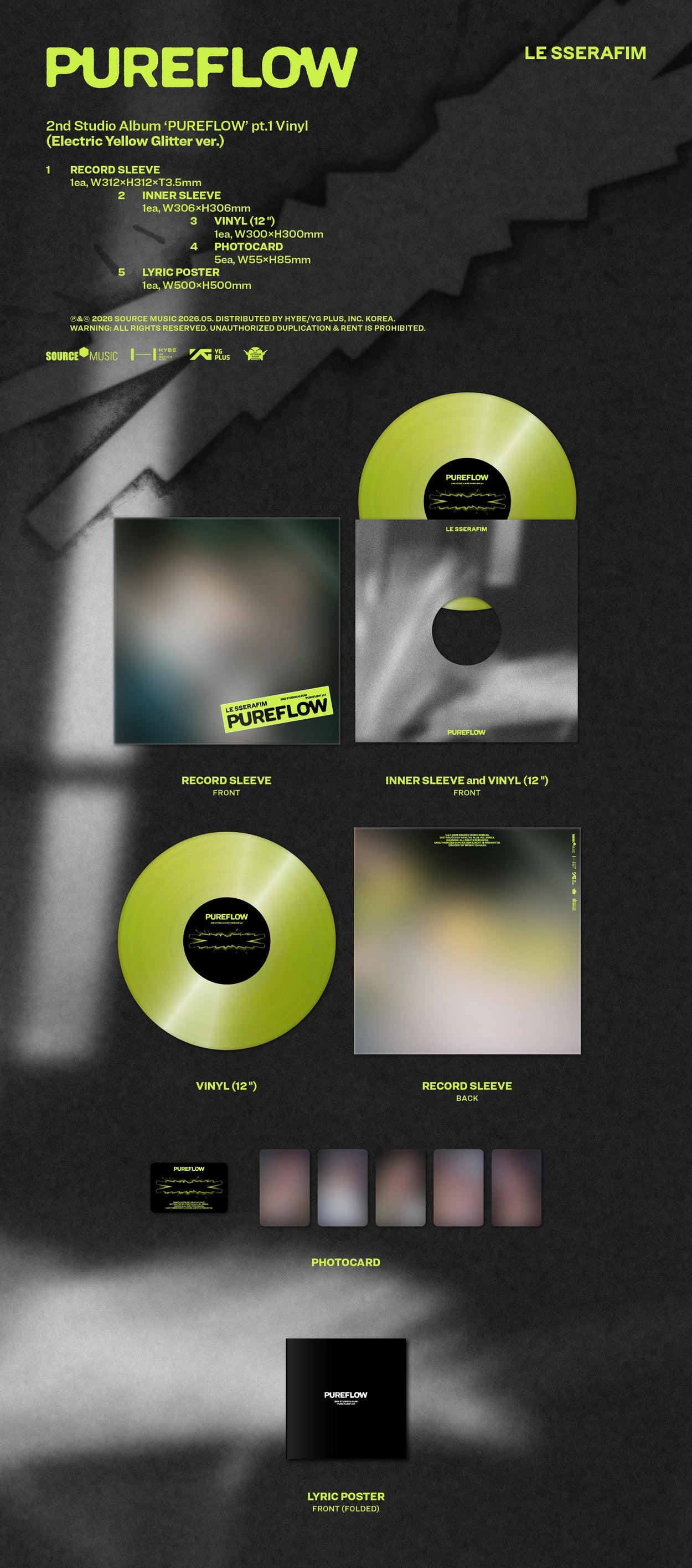 LE SSERAFIM 2ND STUDIO ALBUM - PUREFLOW PT.1 (VINYL)