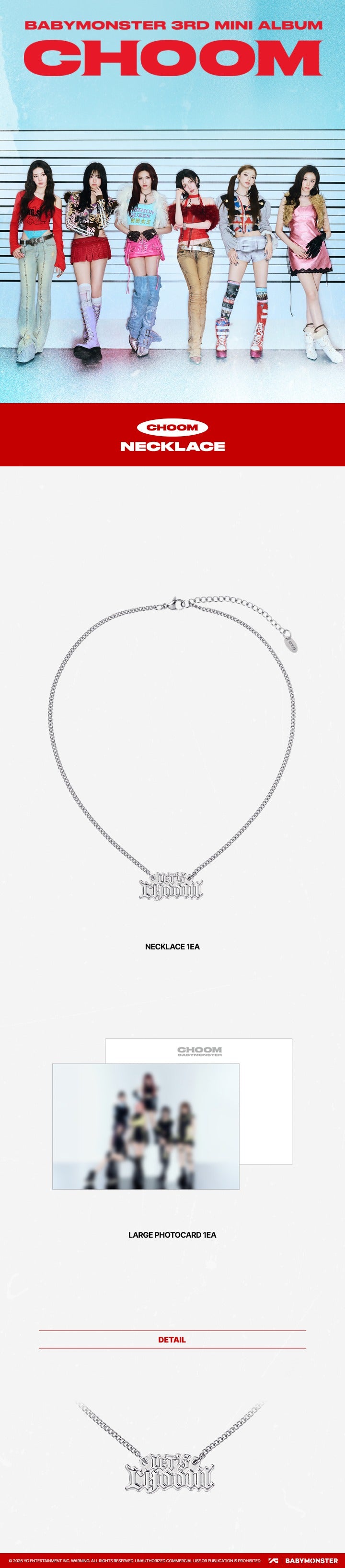 BABYMONSTER - [CHOOM] BABYMONSTER NECKLACE OFFICIAL MD