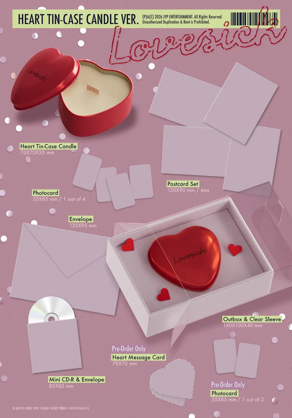 CHAERYEONG - 1ST MINI ALBUM [LOVESICK] (HEART TIN-CASE CANDLE VER.)