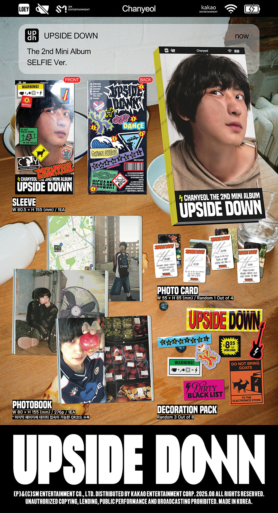 CHANYEOL 2ND MINI ALBUM - UPSIDE DOWN (SELFIE VER.)